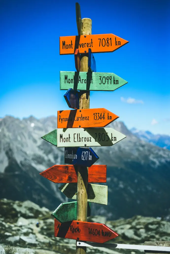 assorted-color wooden road sign